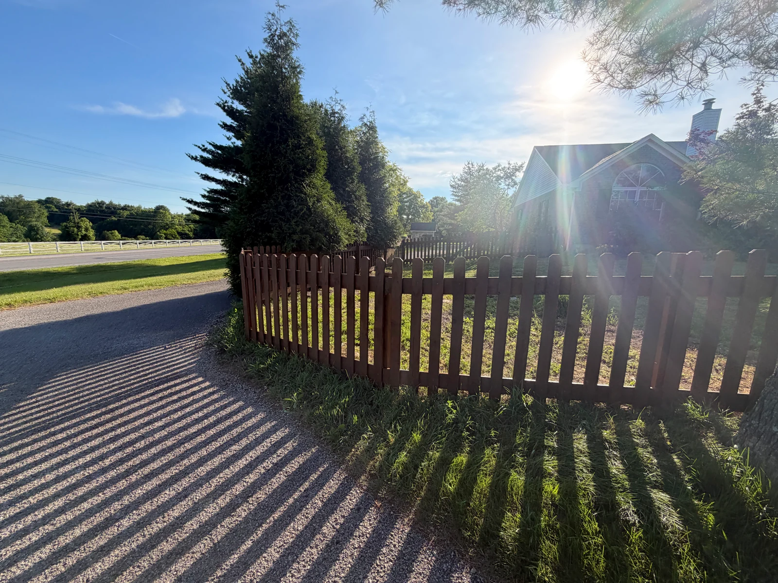 Stained Picket Fence — Corner View at an Arorix customer project