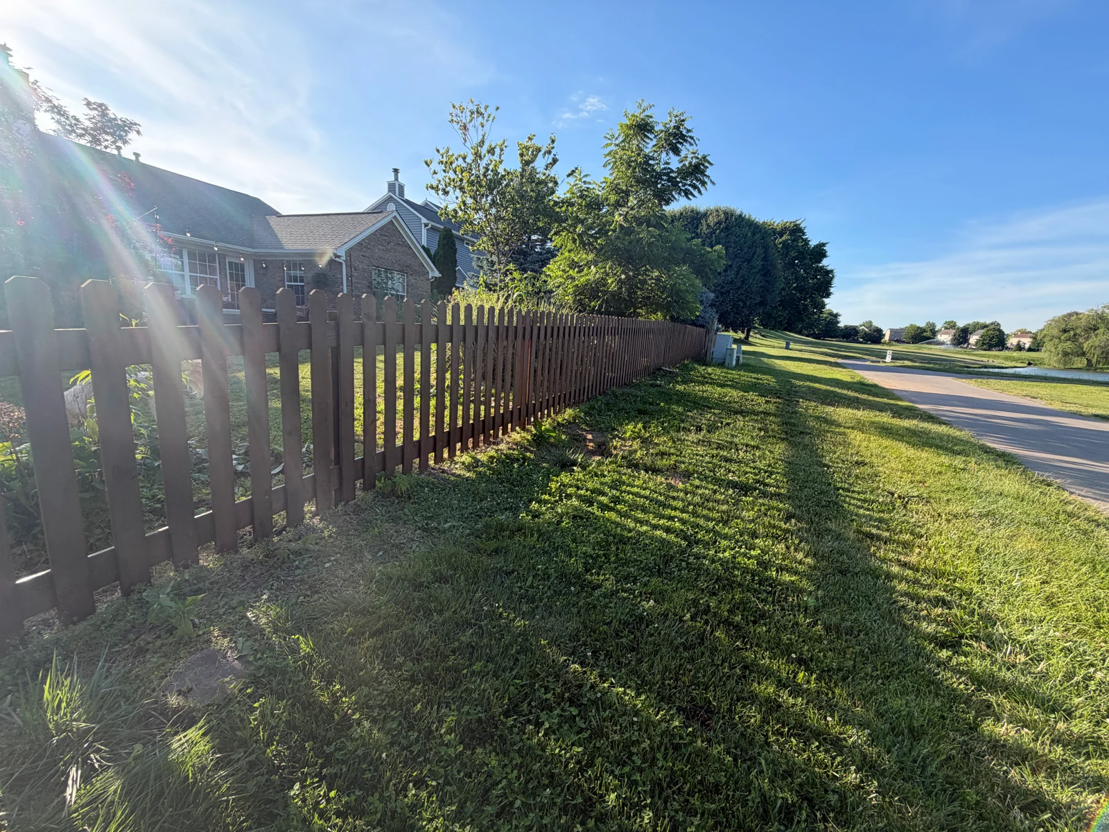 Stained Picket Fence — Wide View at an Arorix customer project