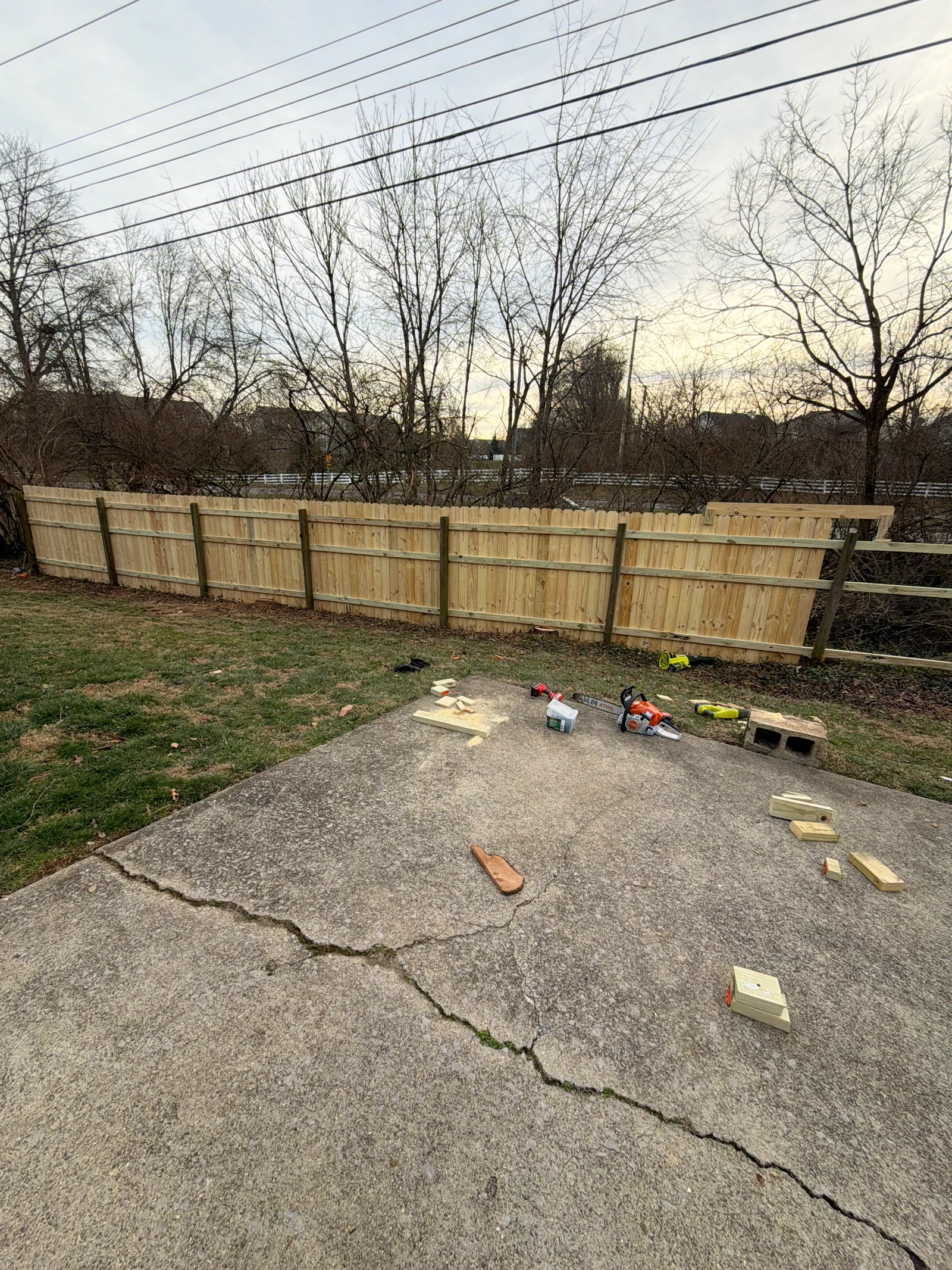 Fence Panel Installation — Worksite View at an Arorix customer project
