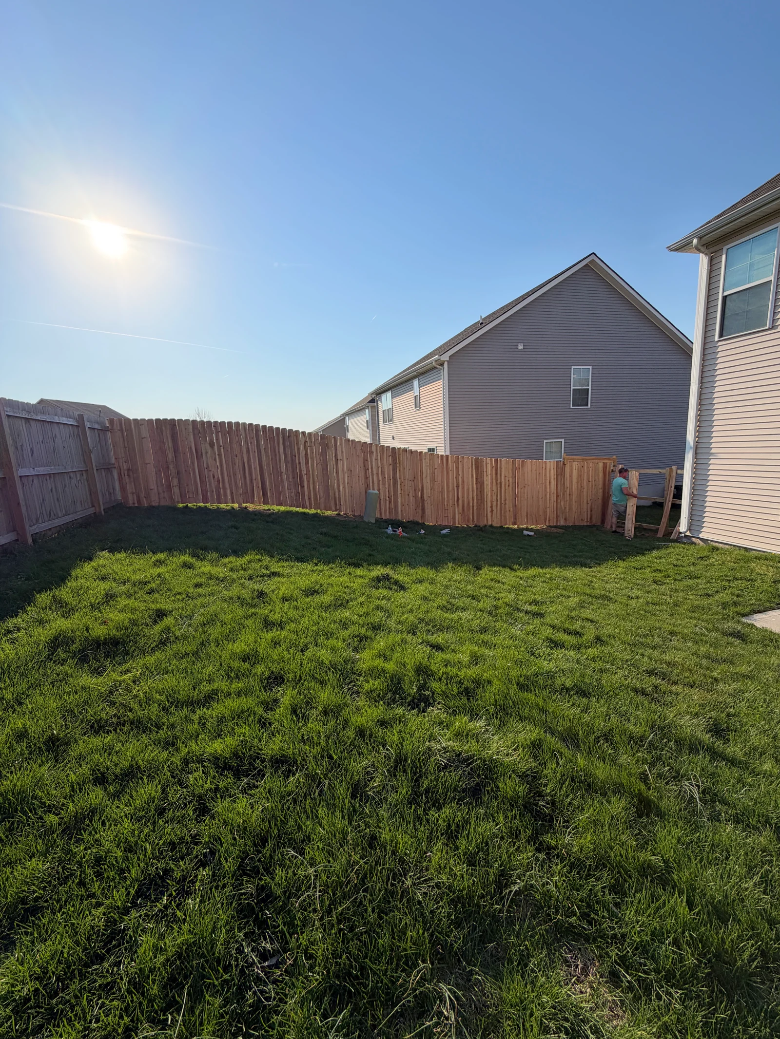 Privacy Fence — Gate Installation in Progress at an Arorix customer project