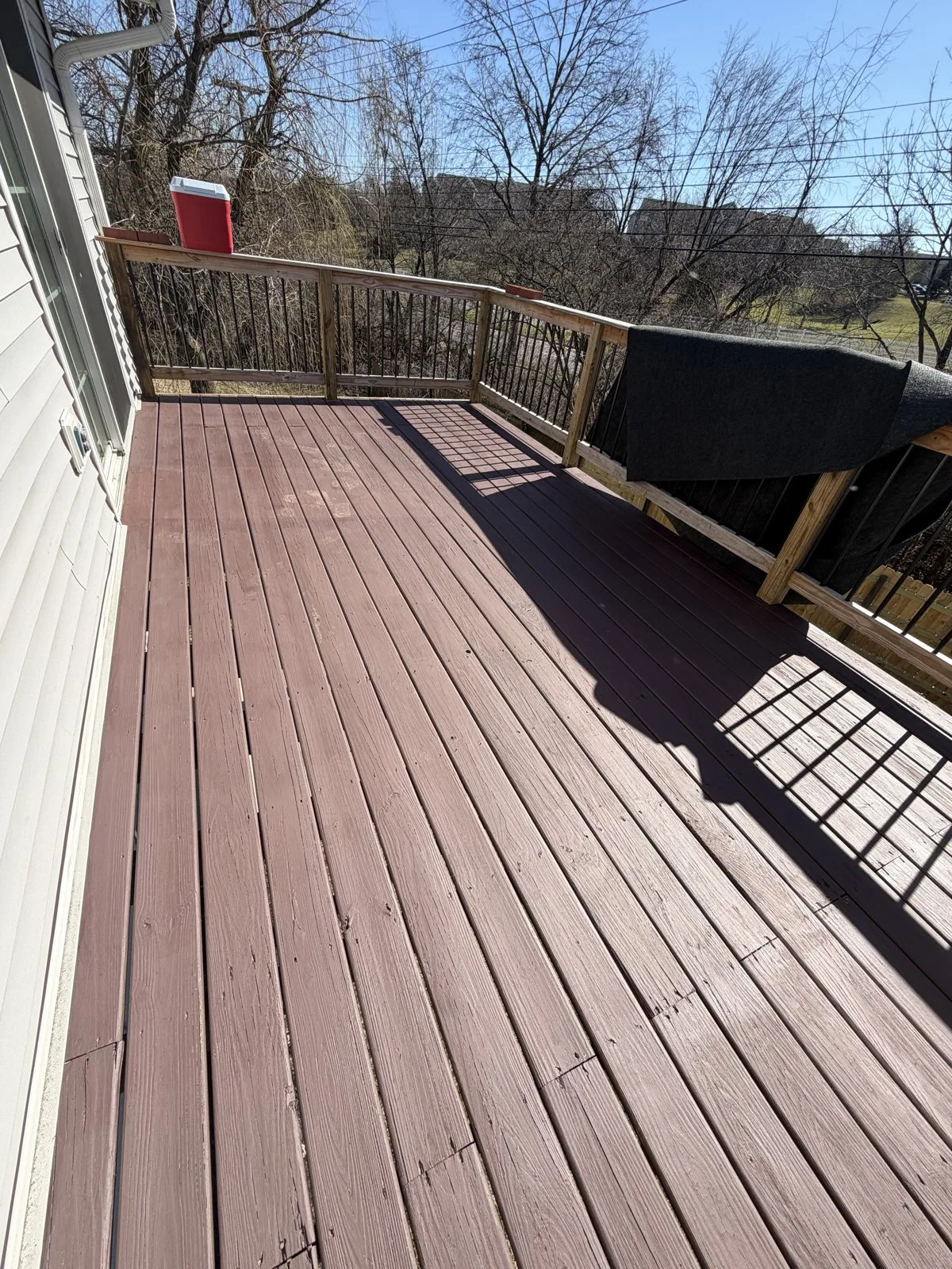 Finished stained wood deck completed by Arorix Home Solutions in Lexington Kentucky