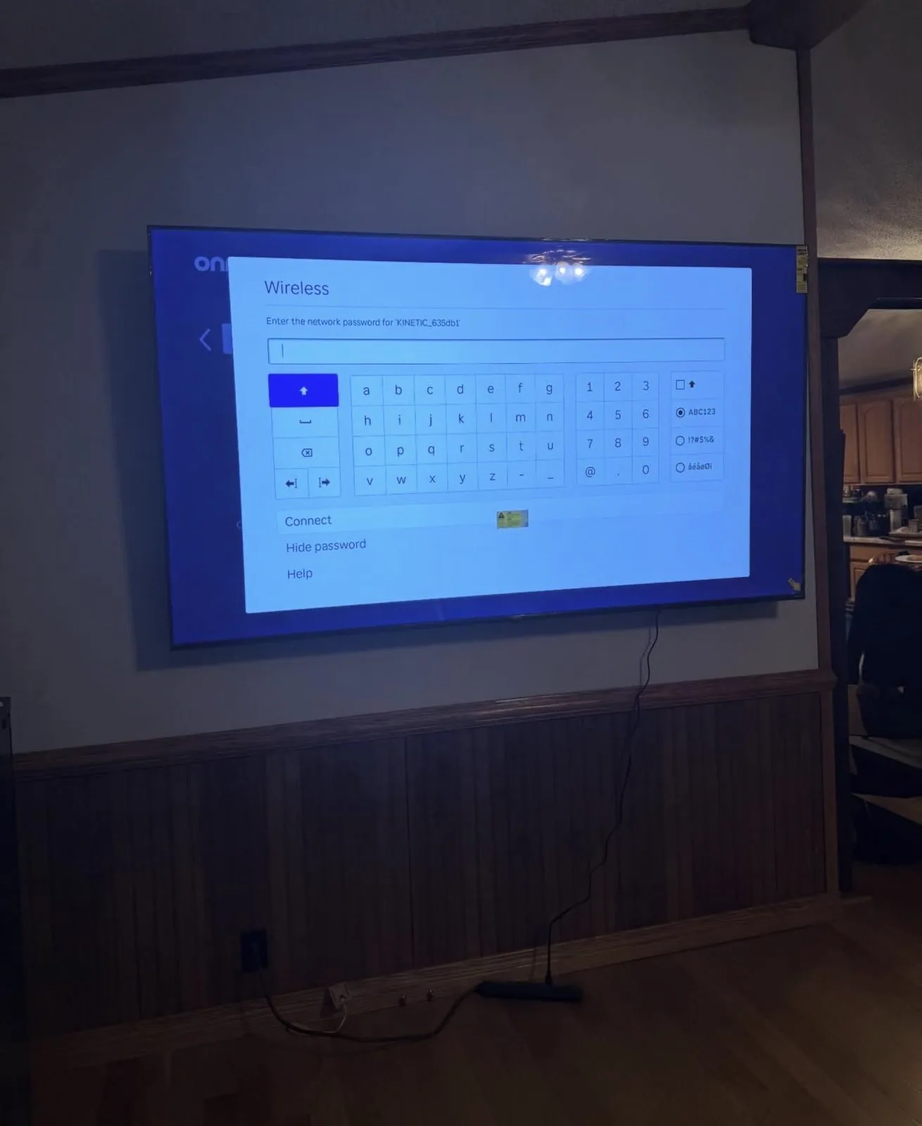 Completed wall-mounted television installation in Lexington Kentucky